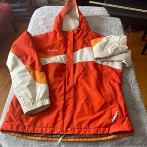 Columbia women’s retro Orange and White Jacket cold weather jacket size XL